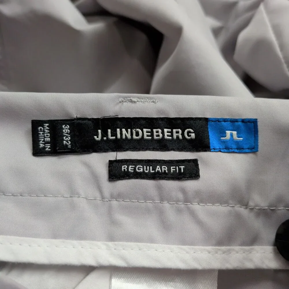 J Lindeberg Pants Mens 36x32 Golf Regular Fit Micro Twill‎ Straight Leg Gray